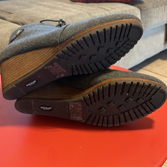 Dr. Scholl’s size 9 Felt Gray Grey Lace Up Booties Wedges - Picture 4 of 6